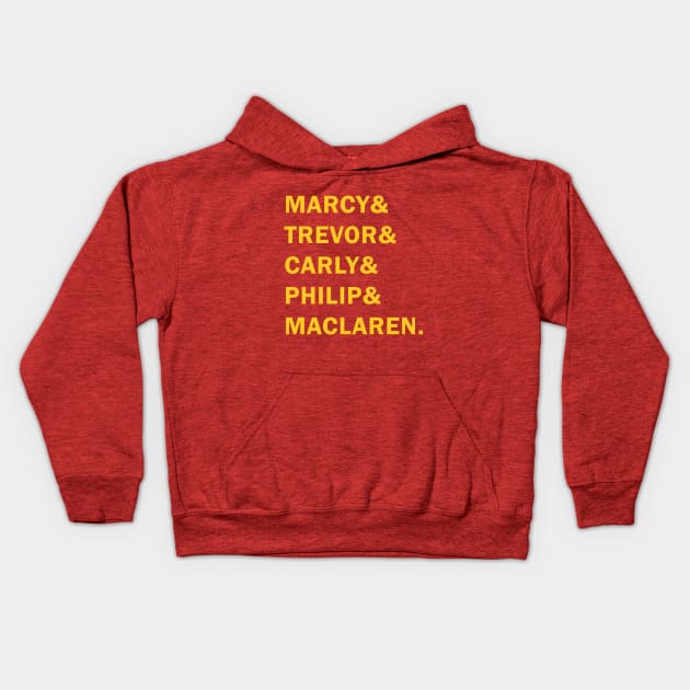 Travelers - Marcy & Trevor & Carly & Philip & MacLaren Kids Hoodie by BadCatDesigns